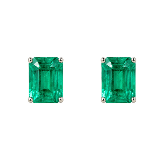 Emerald Halo Diamond Earrings