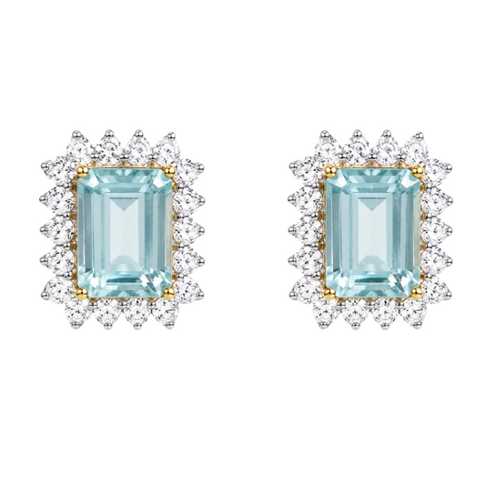 Emerald Halo Diamond Earrings