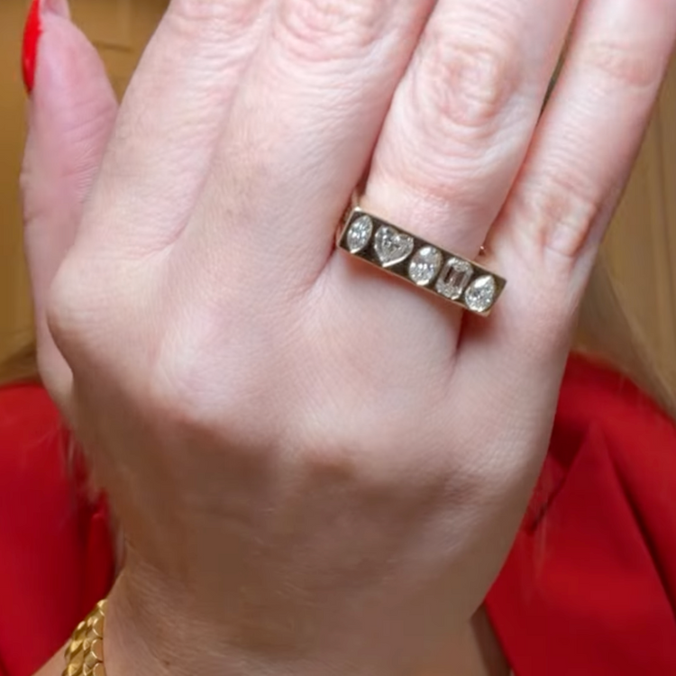 Anillo diamantes fancy shapes