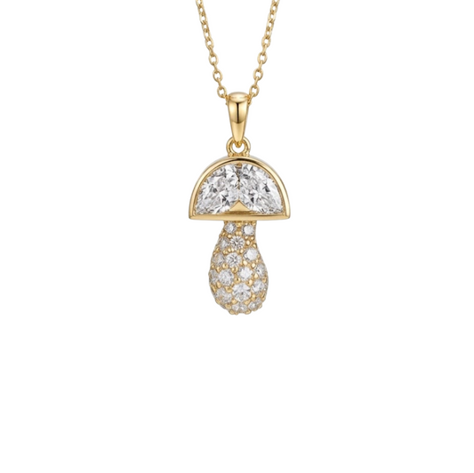 Dije de hongo con diamantes