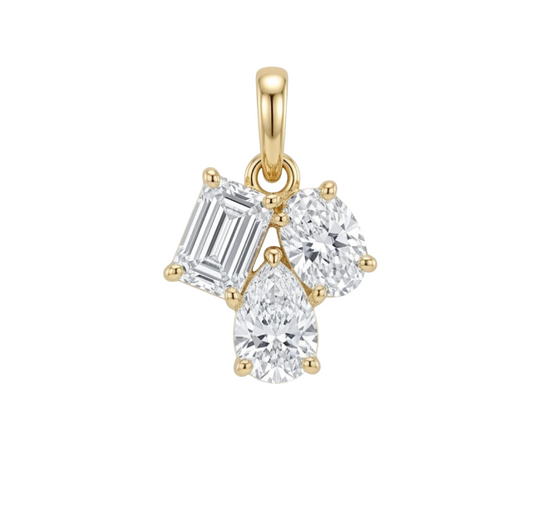 Dije 3 diamantes lab