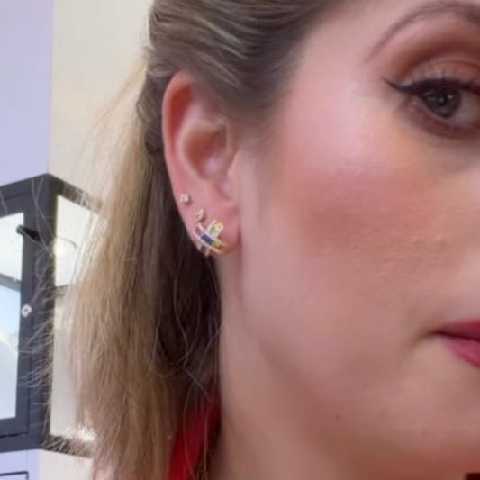 Aretes de zafiro rainbow