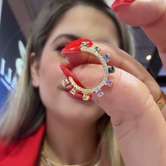 Aretes de zafiro y diamantes