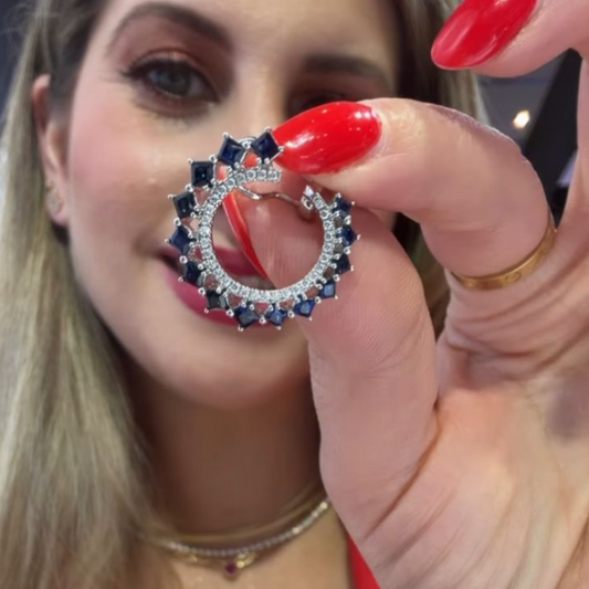 Aretes con zafiros Y diamantes