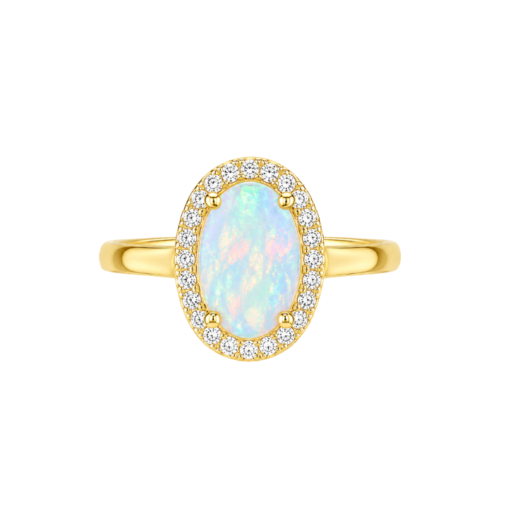 Anillo de opalo con diamantes