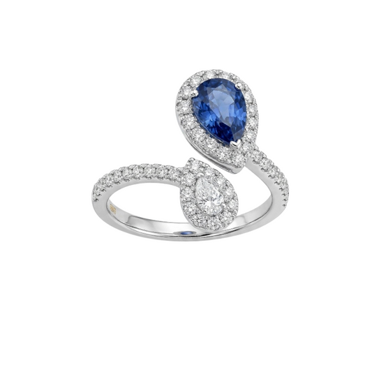 Anillo de zafiro con diamantes