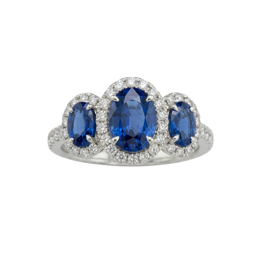 Anillo con 3 zafiros