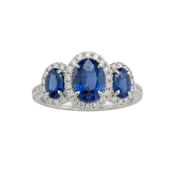 Anillo con 3 zafiros