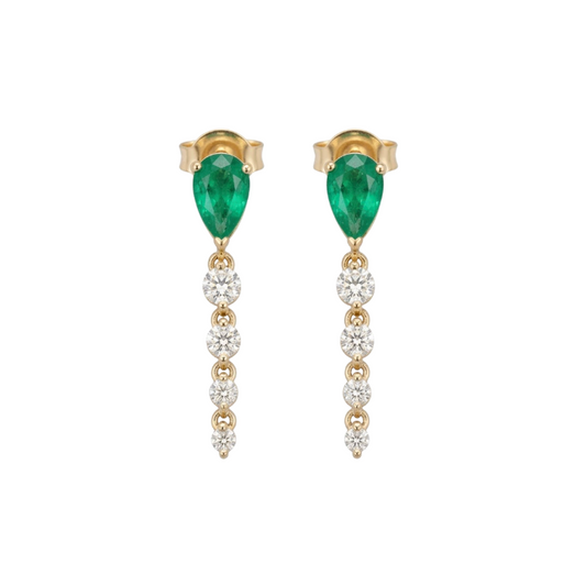 Aretes de esmeralda con diamantes