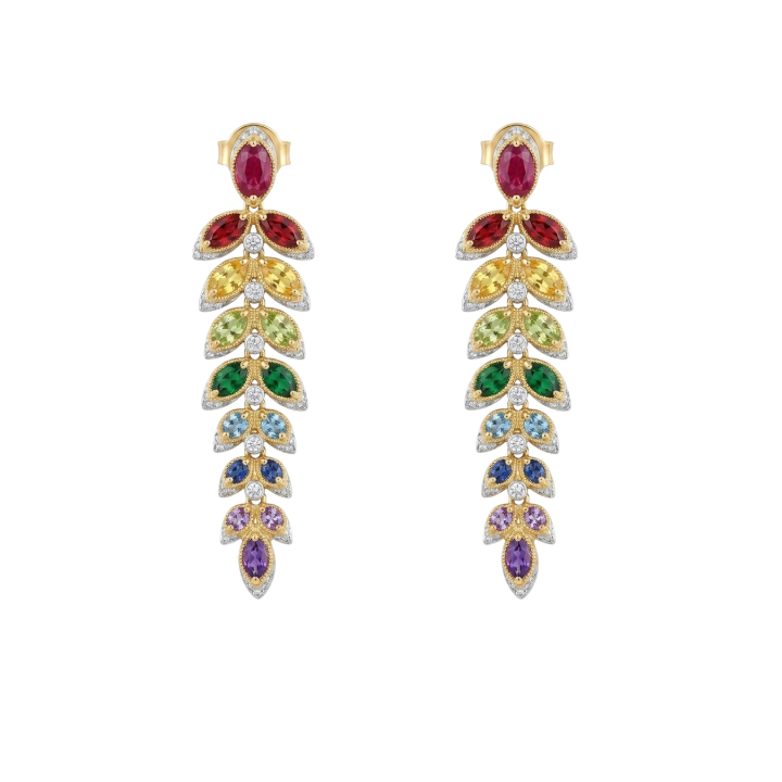 Aretes de zafiros y diamantes