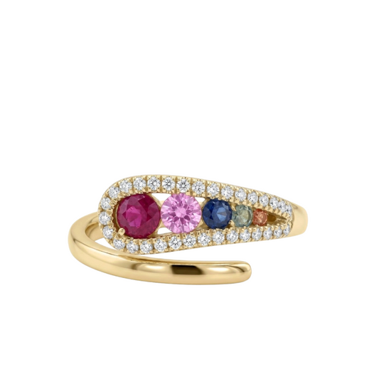 Anillo de zafiros con diamantes