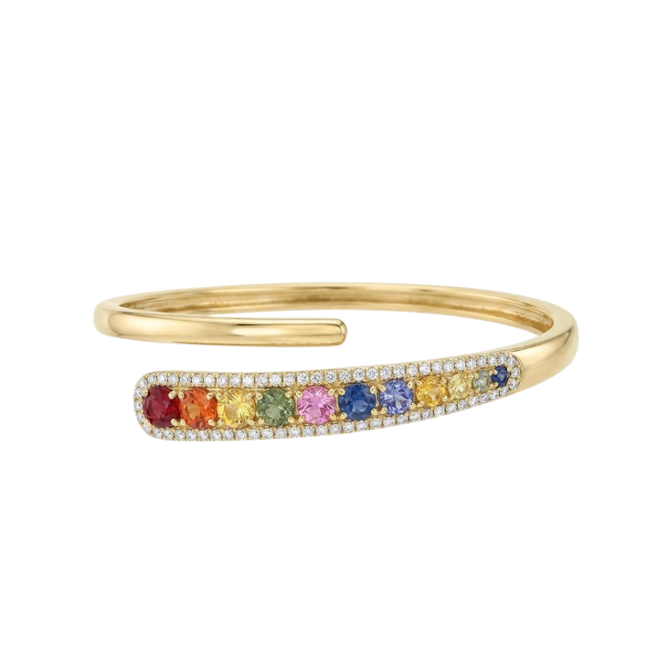 Pulsera bangle con zafiros y diamantes