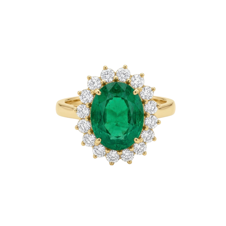 Anillo lady di de esmeralda y diamantes