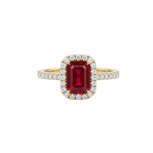 Anillo de rubi con diamantes
