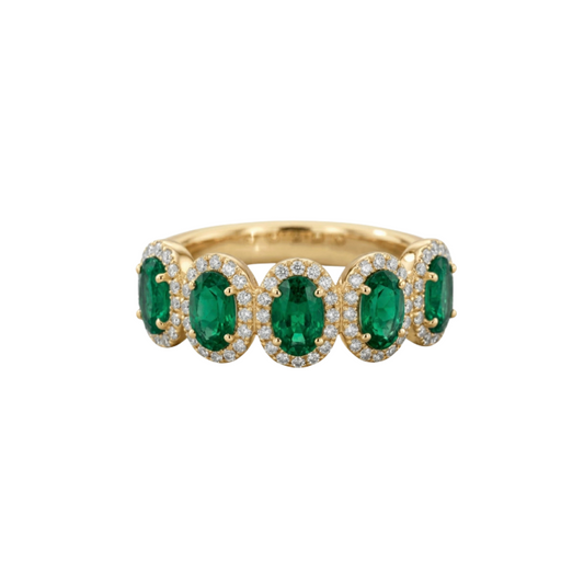 Churumbela con esmeraldas y diamantes