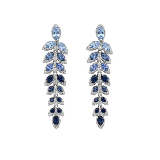 Aretes de zafiros y diamantes