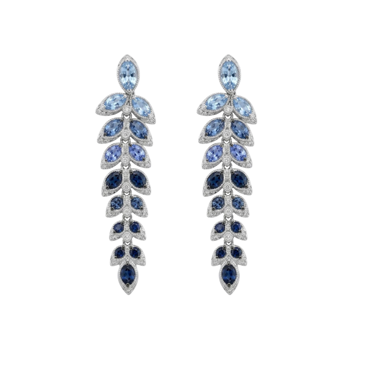 Aretes de zafiros y diamantes