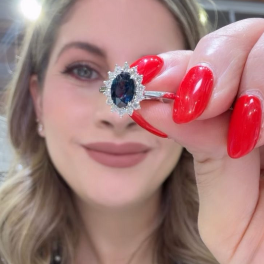 Anillo lady di de zafiro y diamantes