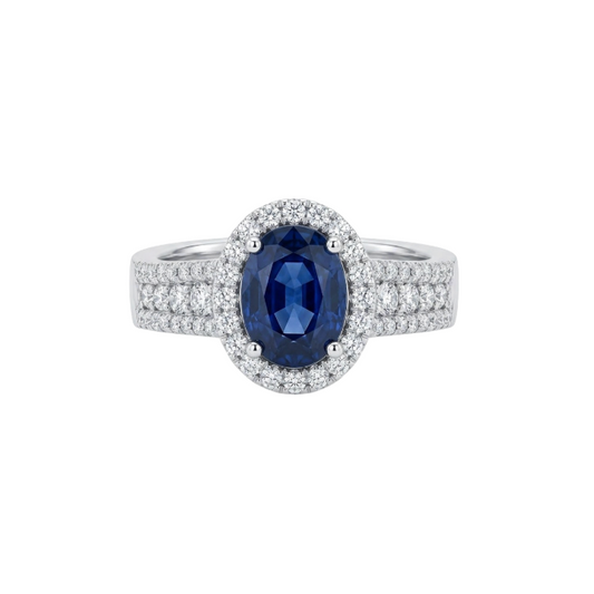 Anillo de zafiro y diamantes