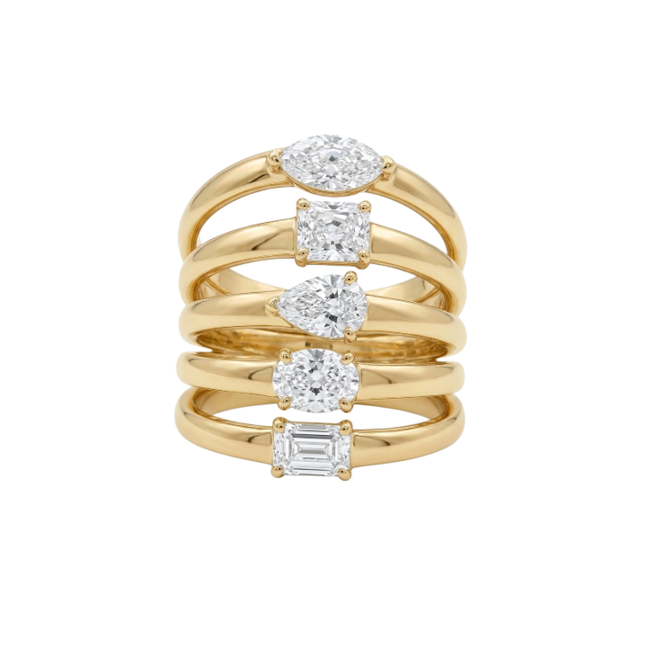 Anillo con 5 diamantes