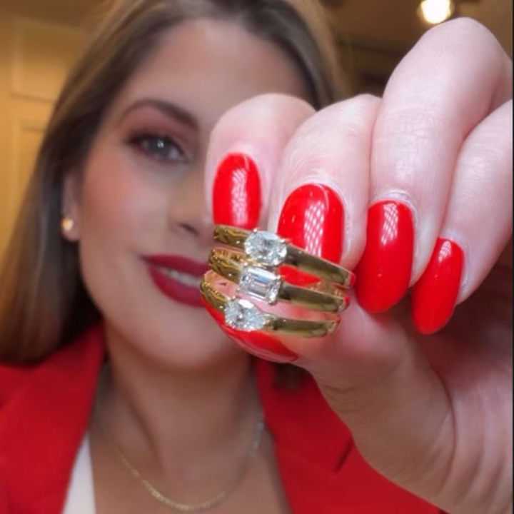 Anillo con 3 diamantes