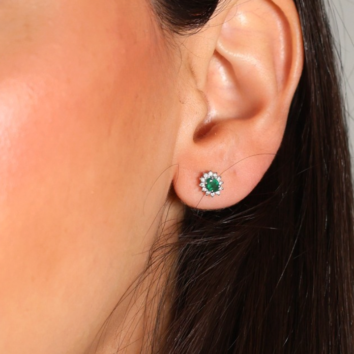 Aretes Esmeralda Diamantes
