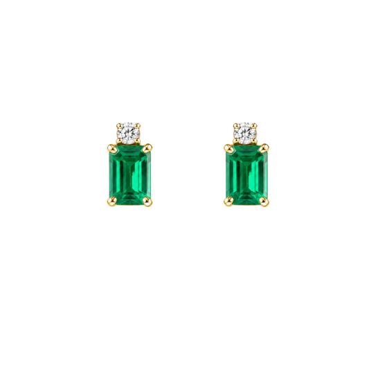 Aretes Esmeralda Diamantes