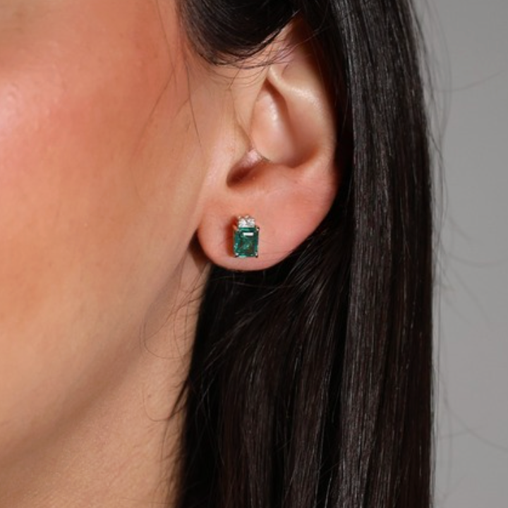 Aretes Esmeralda Diamantes