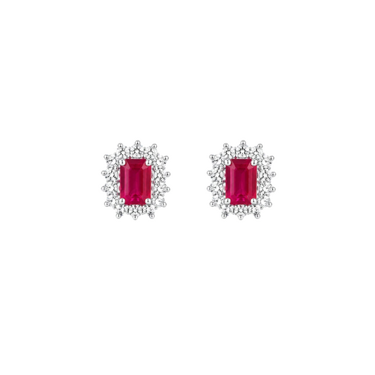 Aretes Rubí Diamantes