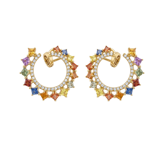 Aretes con zafiros y diamantes