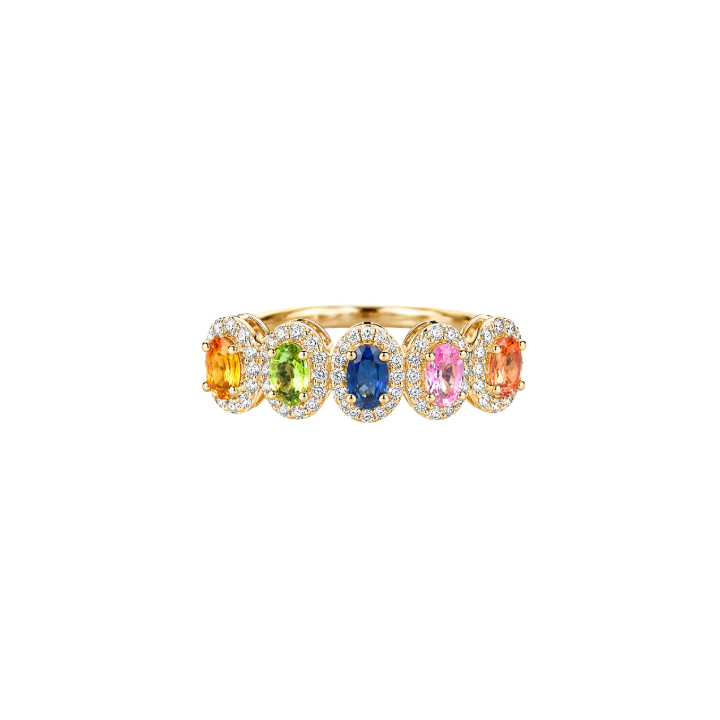 Anillo Zafiros Rainbow Diamantes