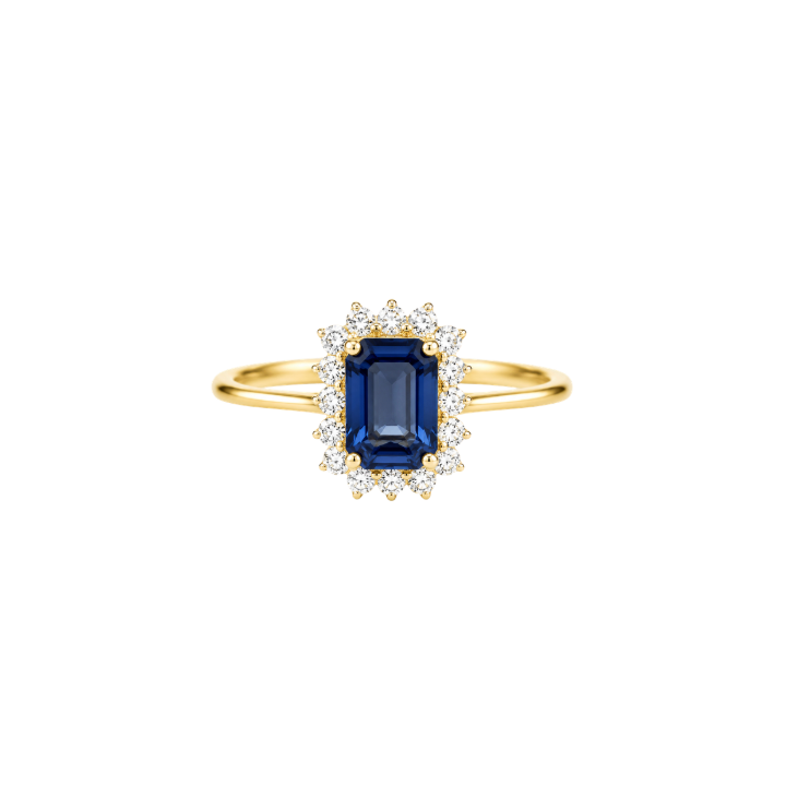 Anillo Zafiro Azul Diamantes