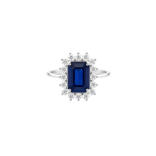 Anillo Zafiro Azul Diamantes