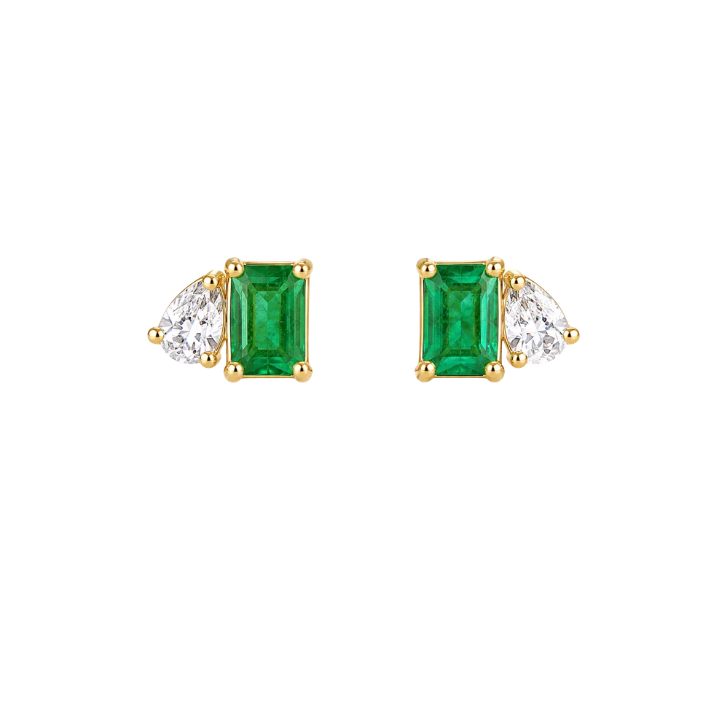 Aretes Toi et Moi Esmeralda Diamantes