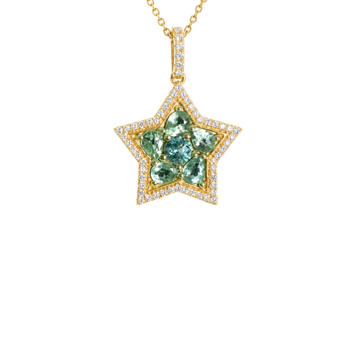 Emerald Pendant with Diamond Bezel
