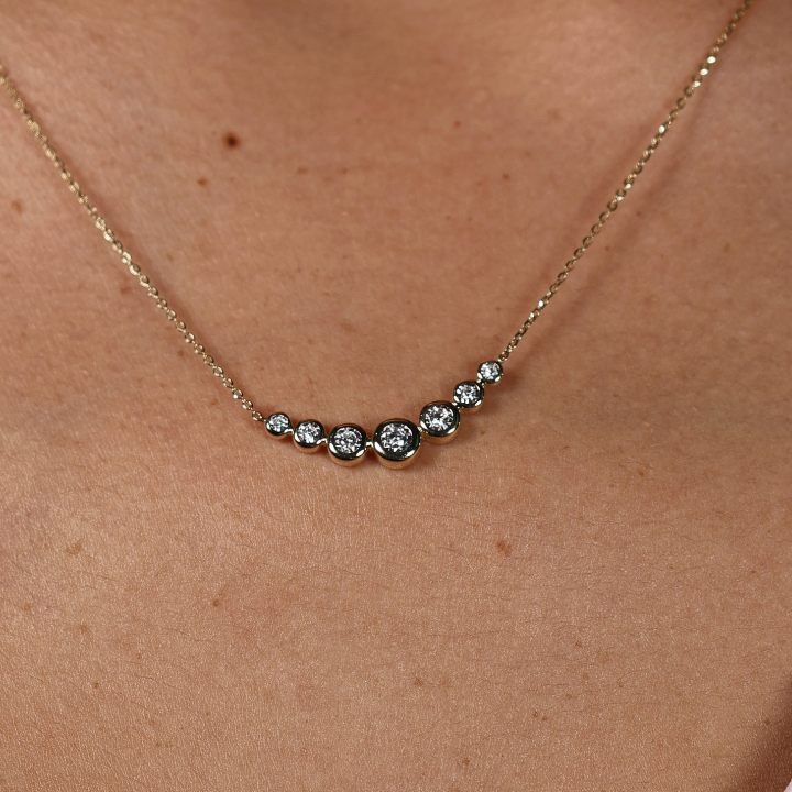 Collar Dije Diamantes Bisel