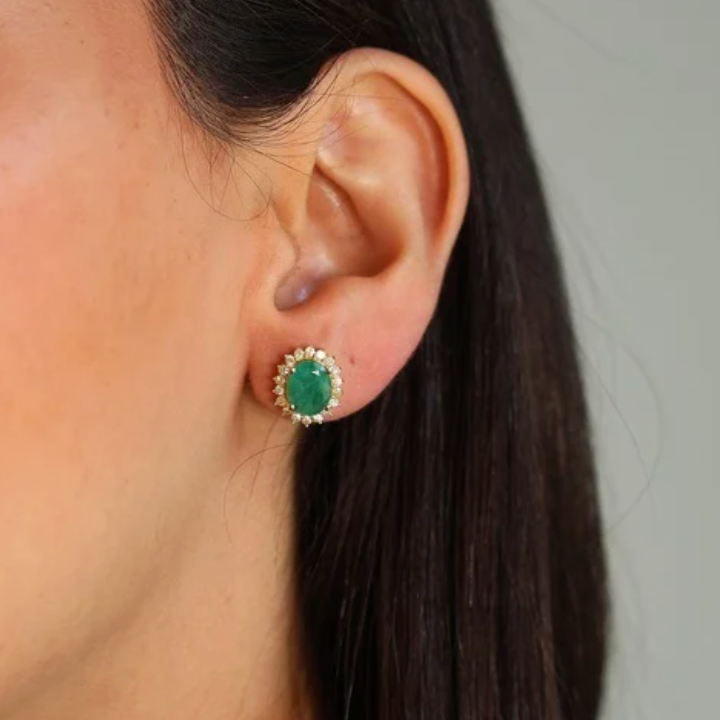 Aretes Esmeralda Diamantes
