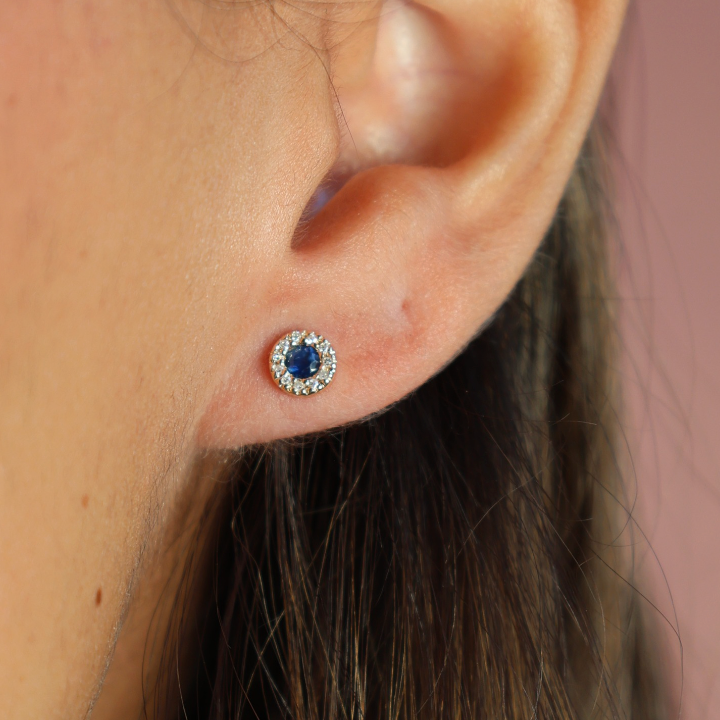 Aretes Zafiro Diamantes