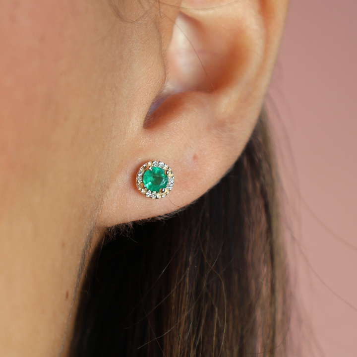 Emerald and Diamond Toi et Moi Earrings