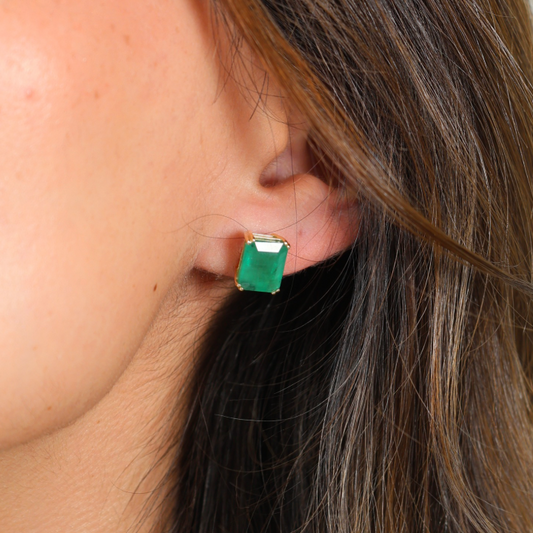 Emerald and Diamond Toi et Moi Earrings