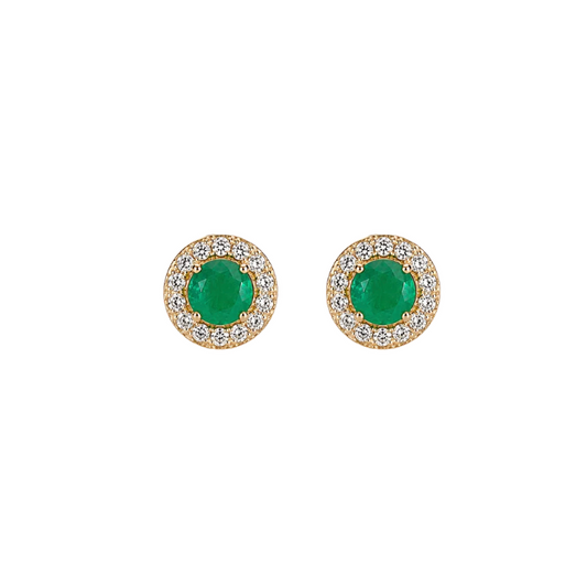 Emerald and Diamond Toi et Moi Earrings