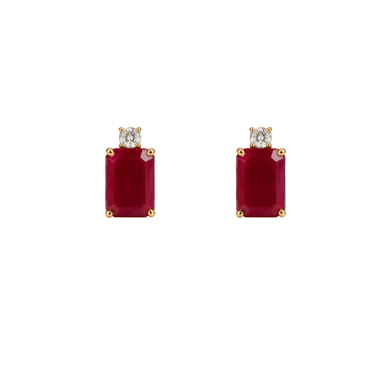 Aretes Rubí Diamantes