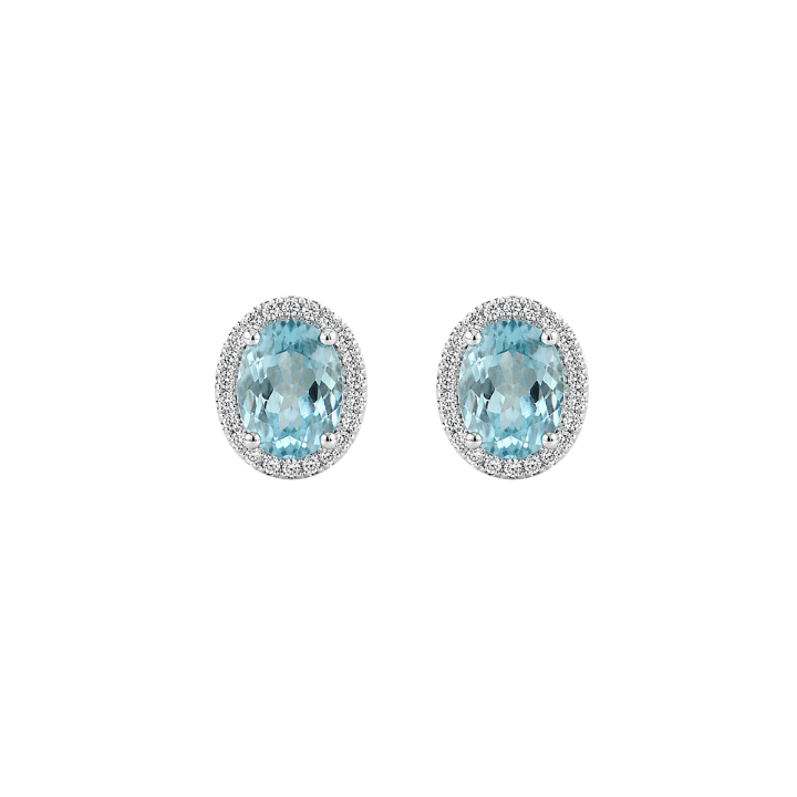 Aretes Topacio Azul Diamantes