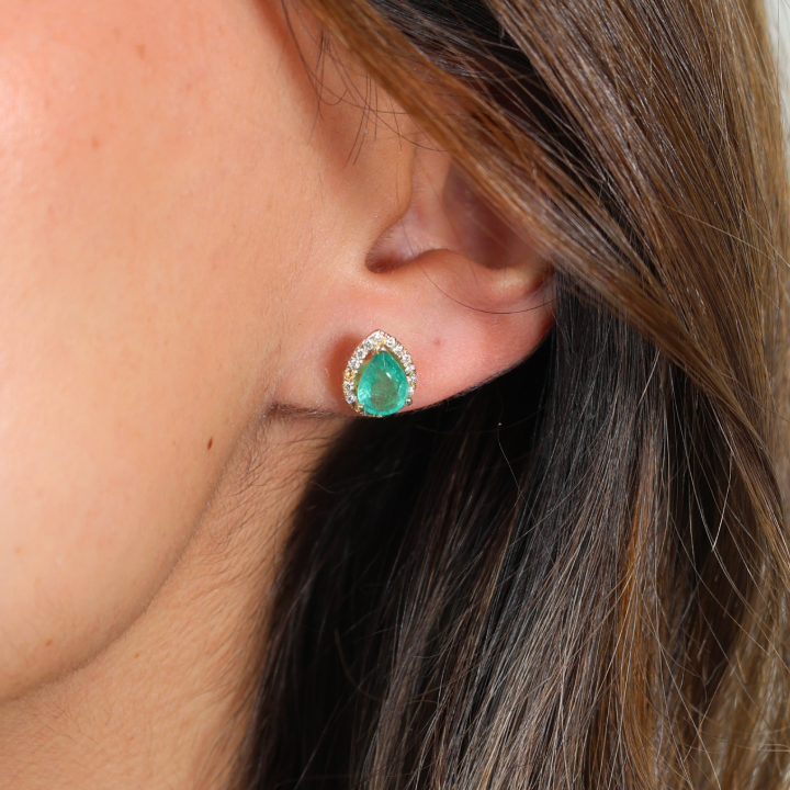 Aretes Esmeralda Diamantes