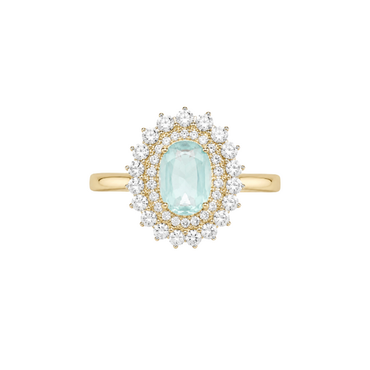 Anillo de Paraiba doble halo