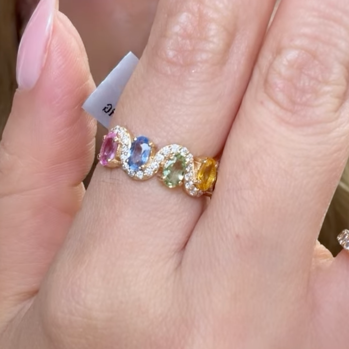 Anillo de Zafiros rainbow