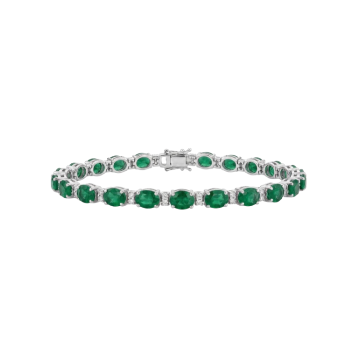 Pulsera de diamantes con esmeralda