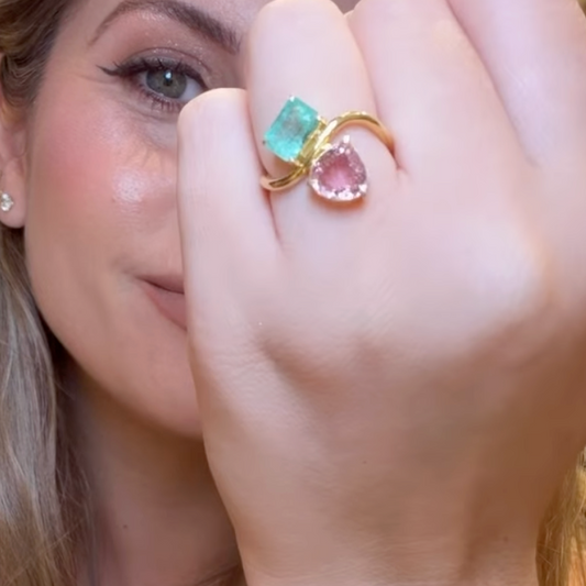 Anillo Esmeralda y Turmalina