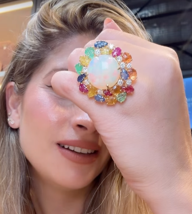 Anillo Opalo Zafiros Diamantes