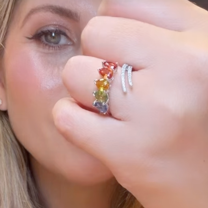 Anillo Zafiros y Diamantes